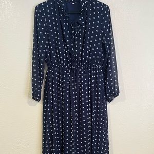 Navy and whit polka dot dress